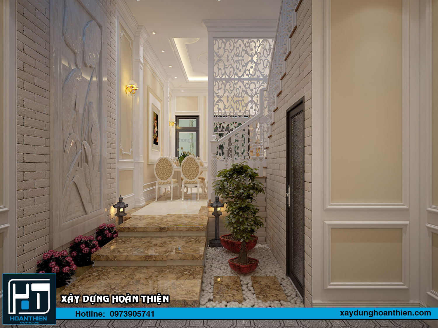 Thiết kế nội thất nhà ông tân cổ điển 