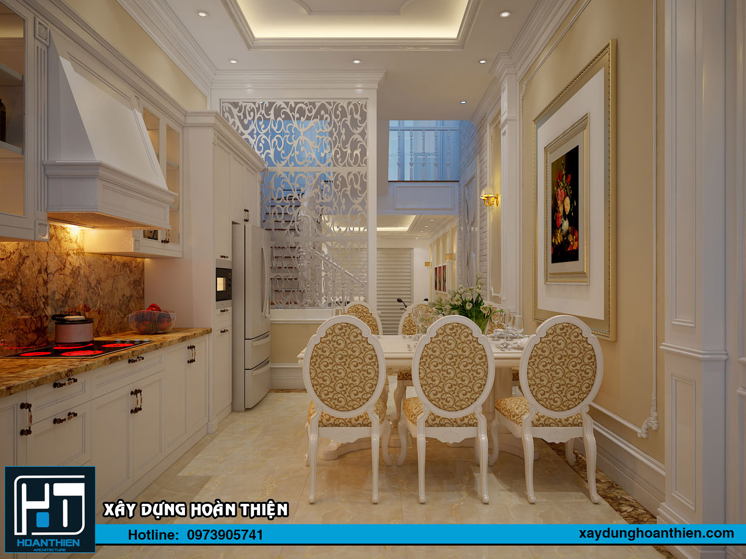 Thiết kế nội thất nhà ông tân cổ điển 