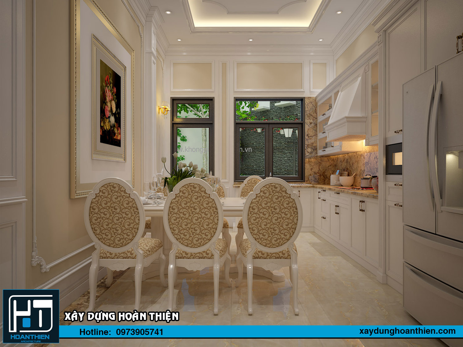 Thiết kế nội thất nhà ông tân cổ điển 