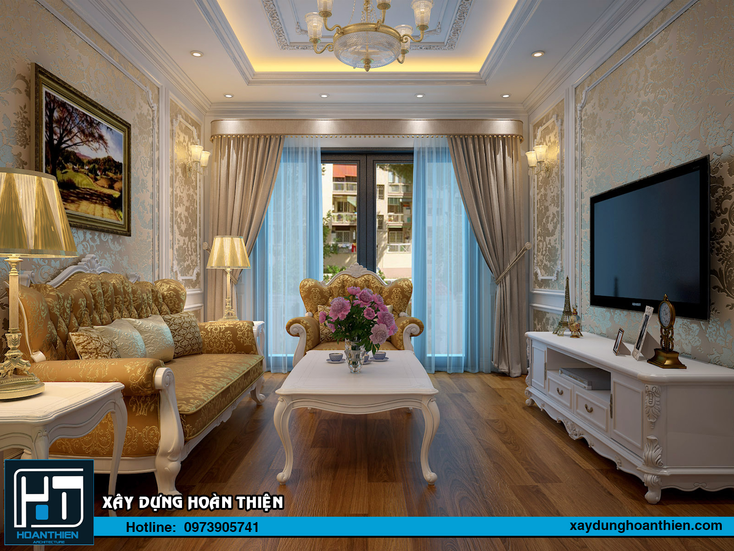 Thiết kế nội thất nhà ông tân cổ điển 