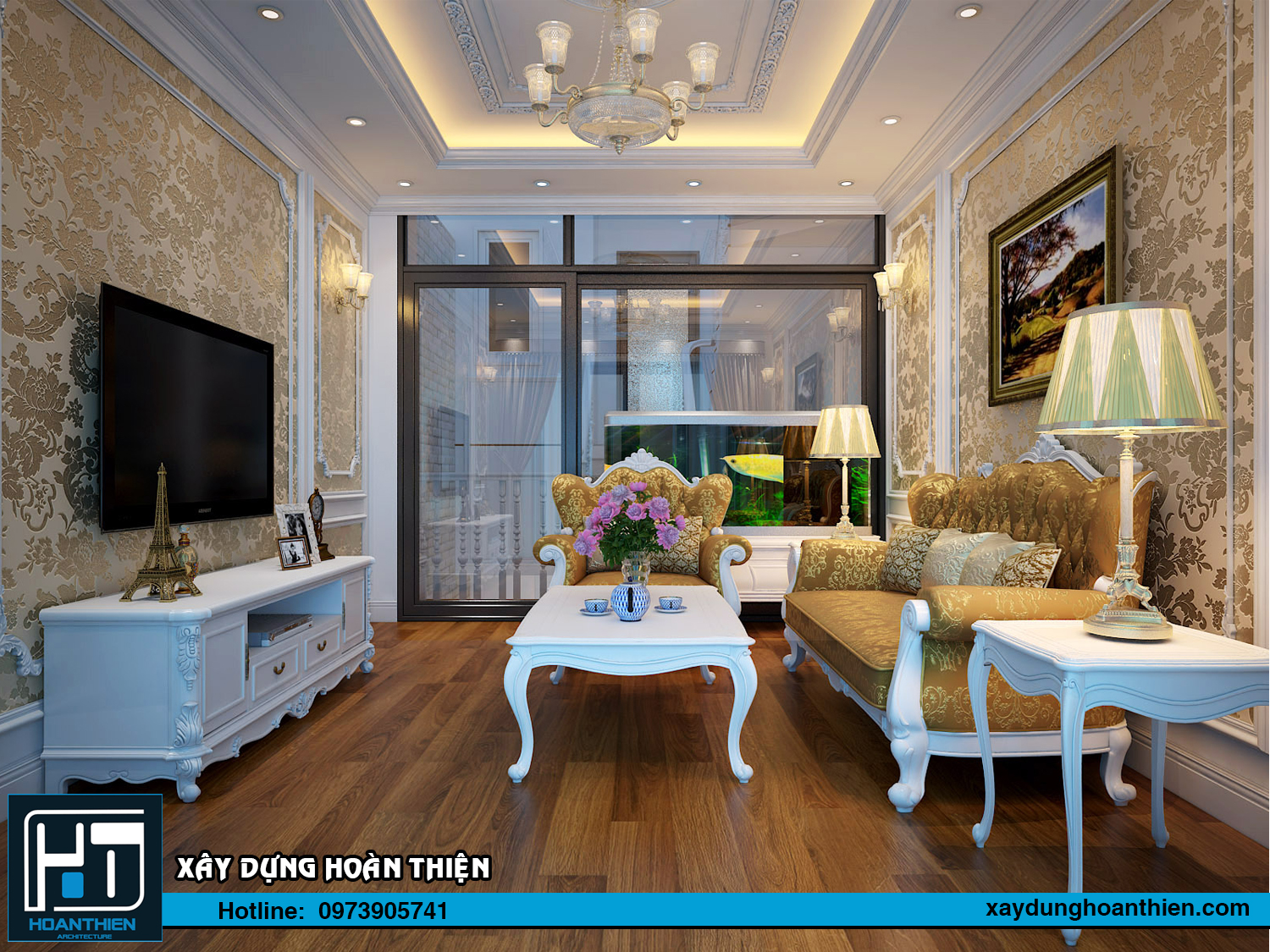 Thiết kế nội thất nhà ông tân cổ điển 