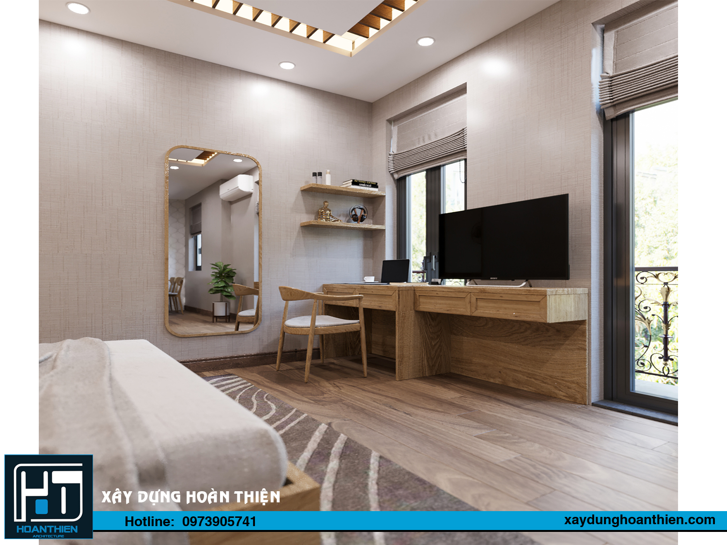 Thiết kế thi công nội thất căn hộ cho thuê tại Hoàng Huy Riverside