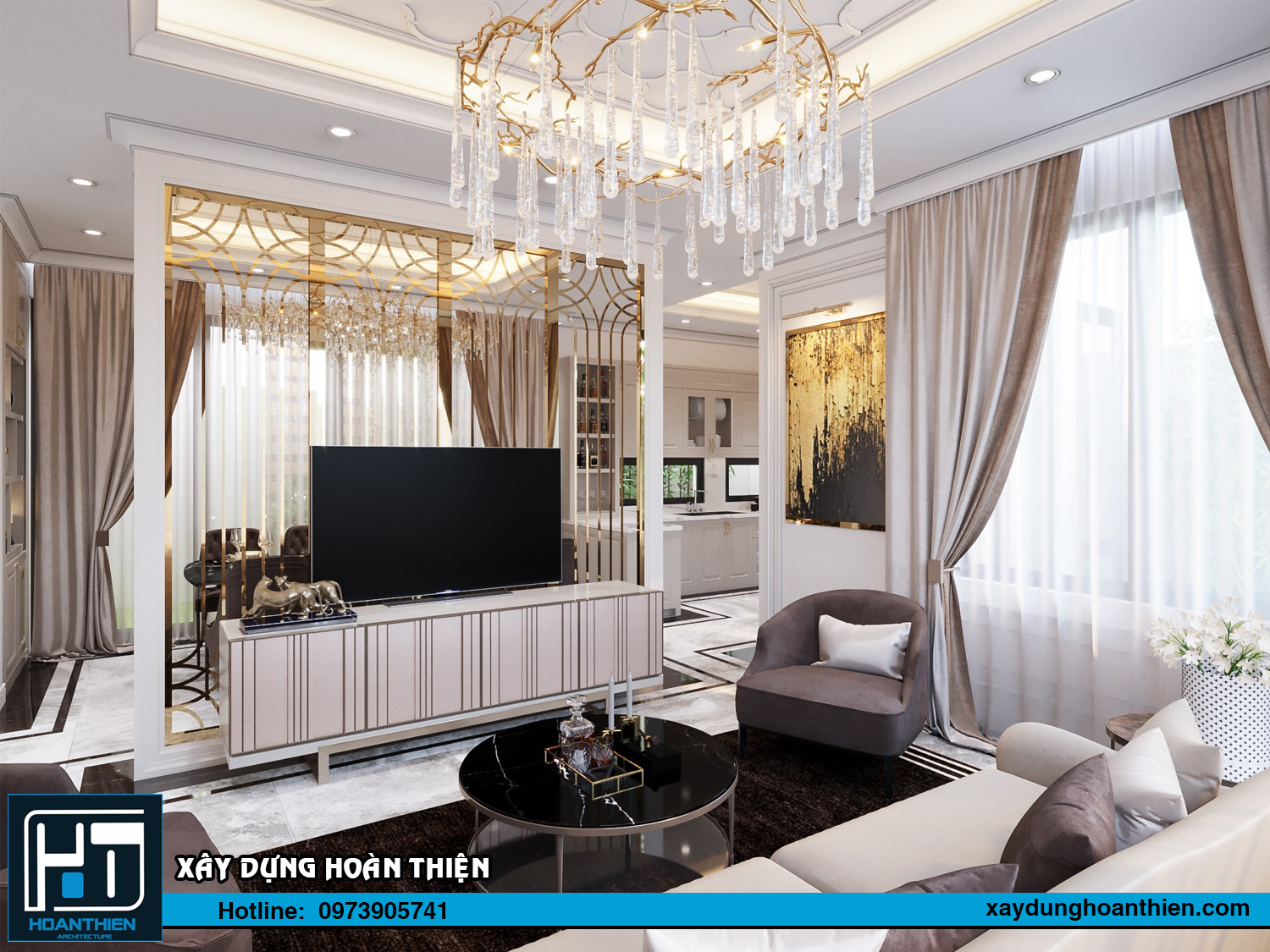 Thiết kế nội thất biệt thự 3 tầng tại Uông Bí Quảng Ninh 