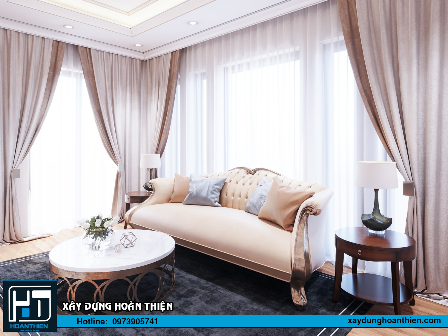 Thiết kế nội thất biệt thự 3 tầng tại Uông Bí Quảng Ninh 