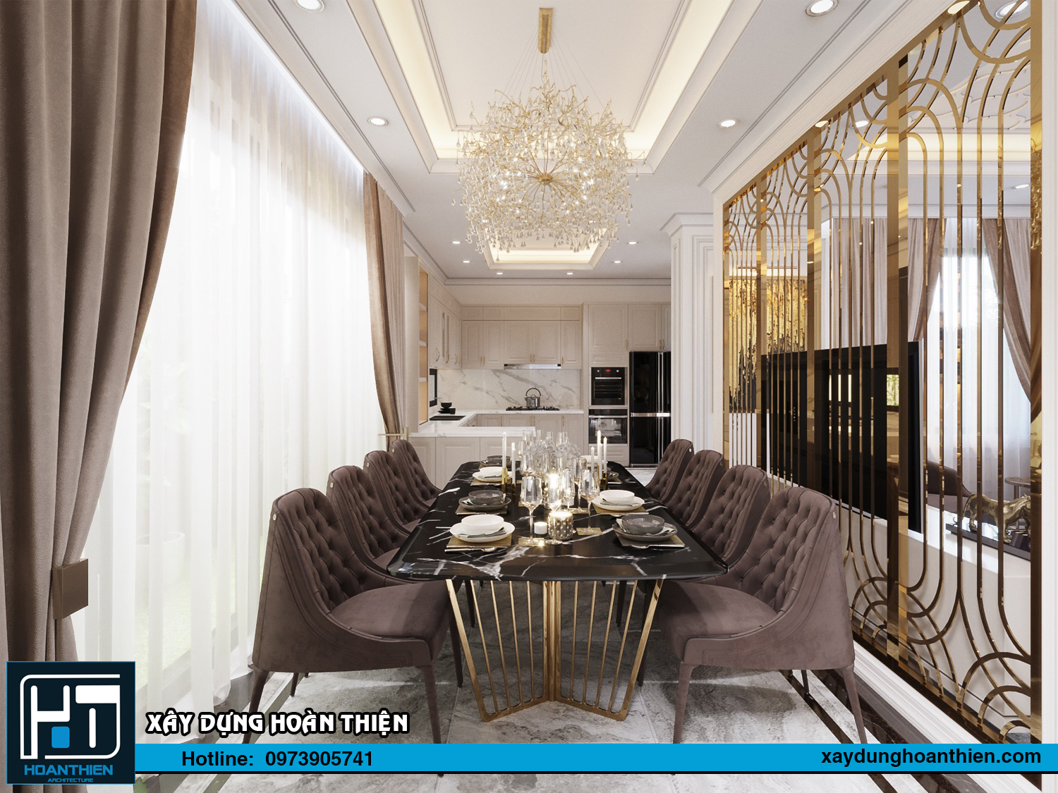 Thiết kế nội thất biệt thự 3 tầng tại Uông Bí Quảng Ninh 