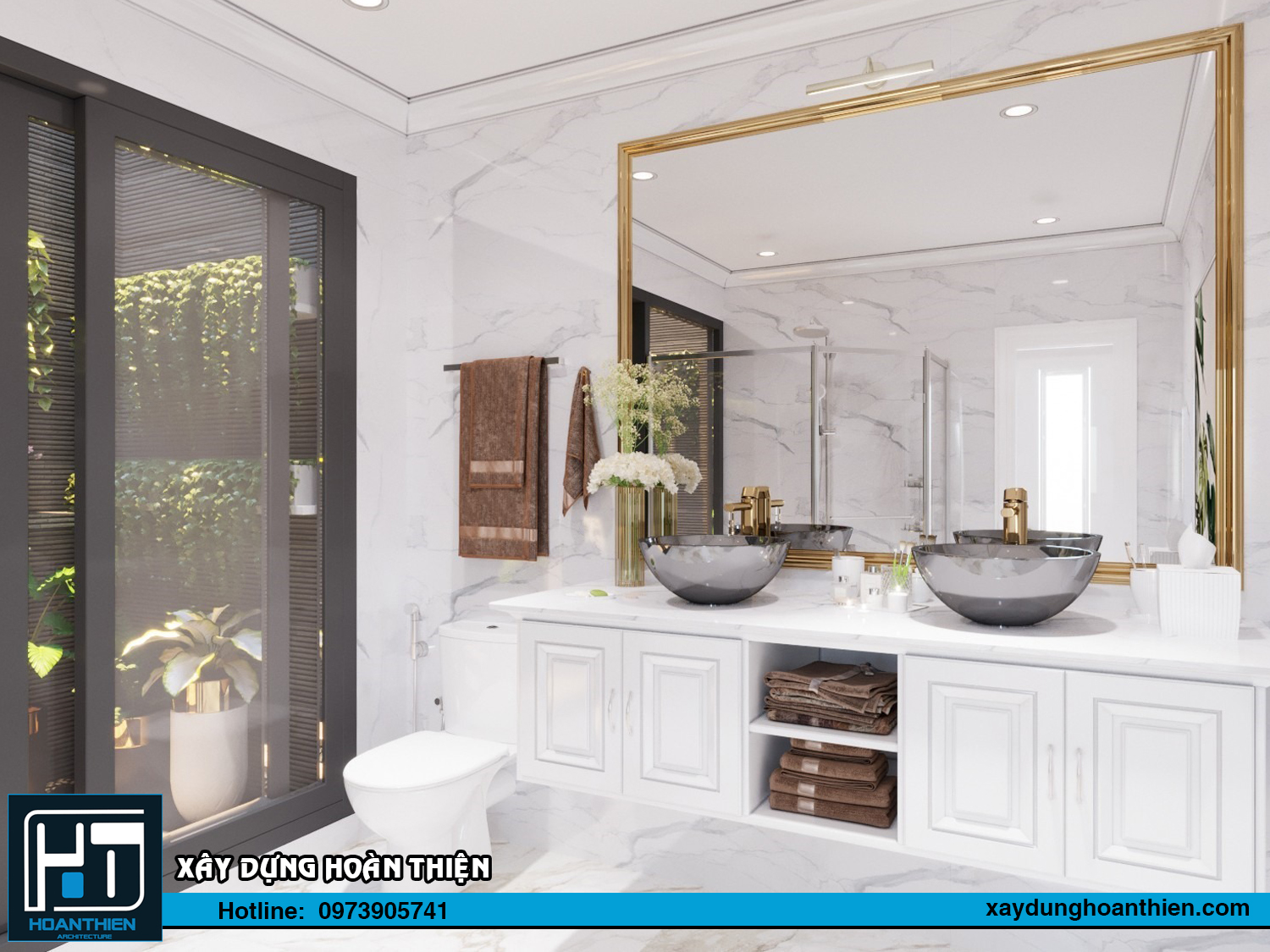 Thiết kế nội thất biệt thự 3 tầng tại Uông Bí Quảng Ninh 