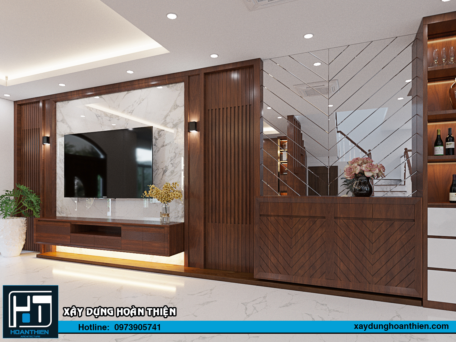 Đơn vị thi công nội thất gỗ óc chó tại Vinhome imperia - Hải Phòng