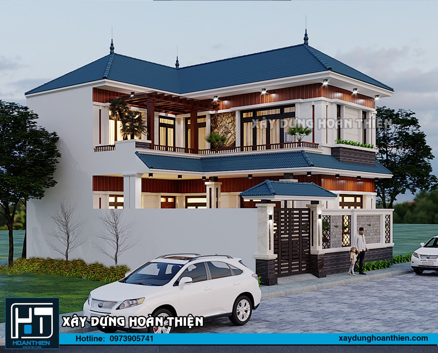 Biệt thự 2 tầng mái thái