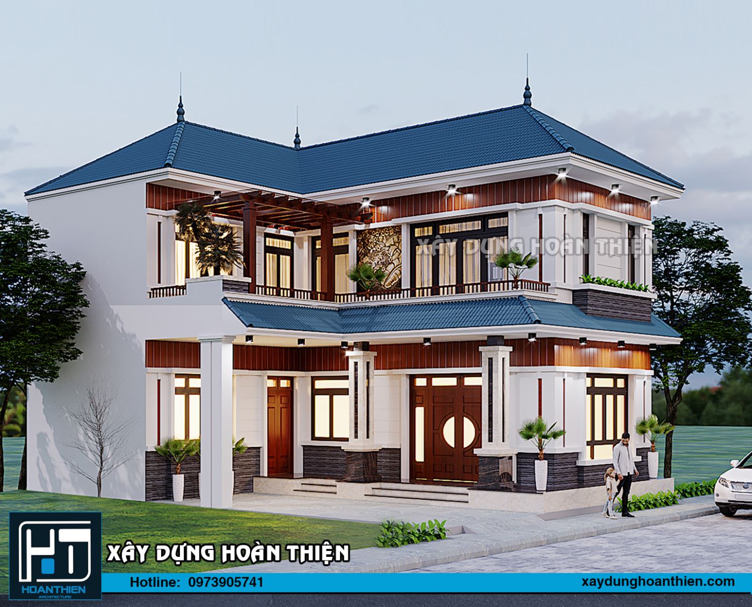 Biệt thự 2 tầng mái thái