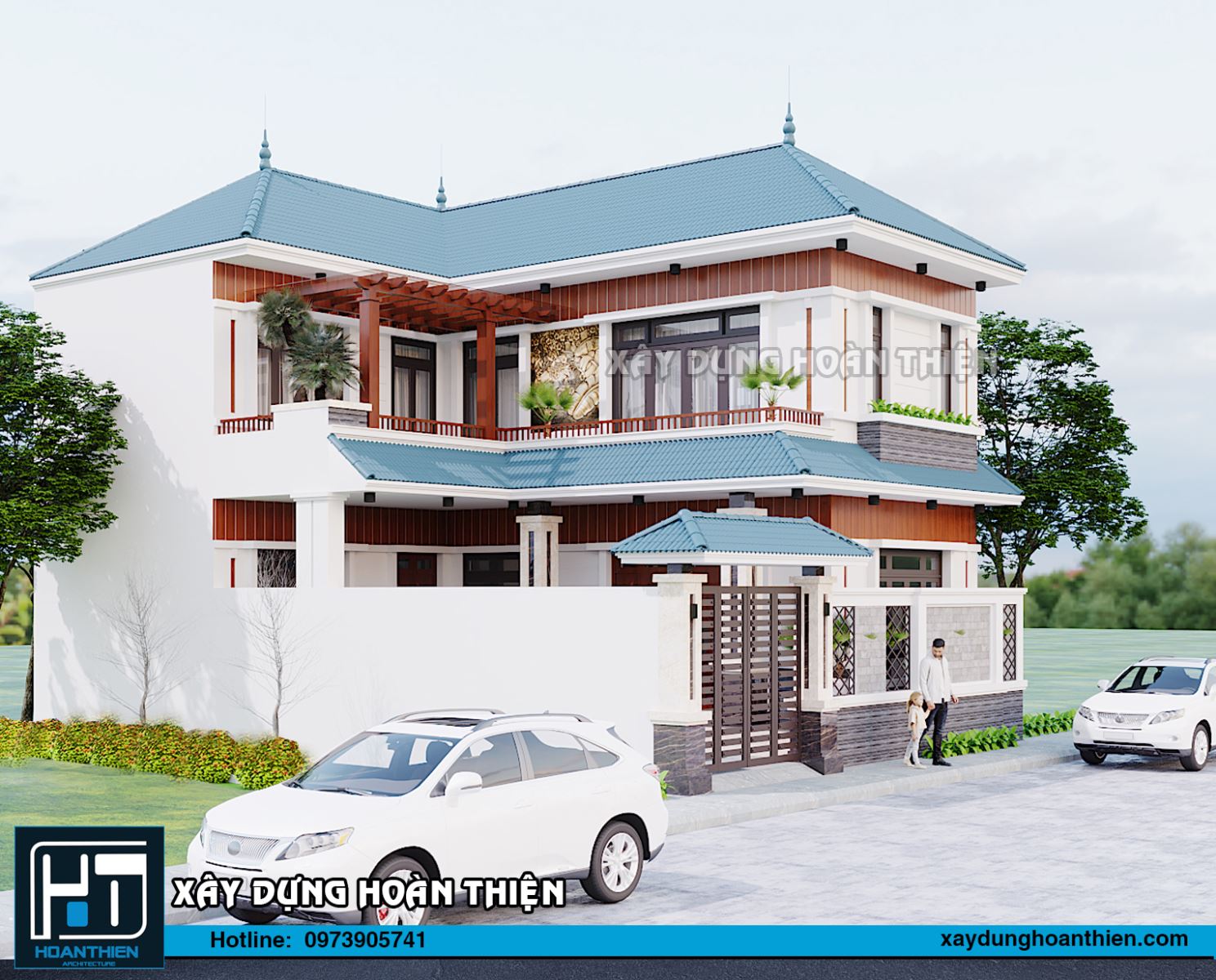 Biệt thự 2 tầng mái thái