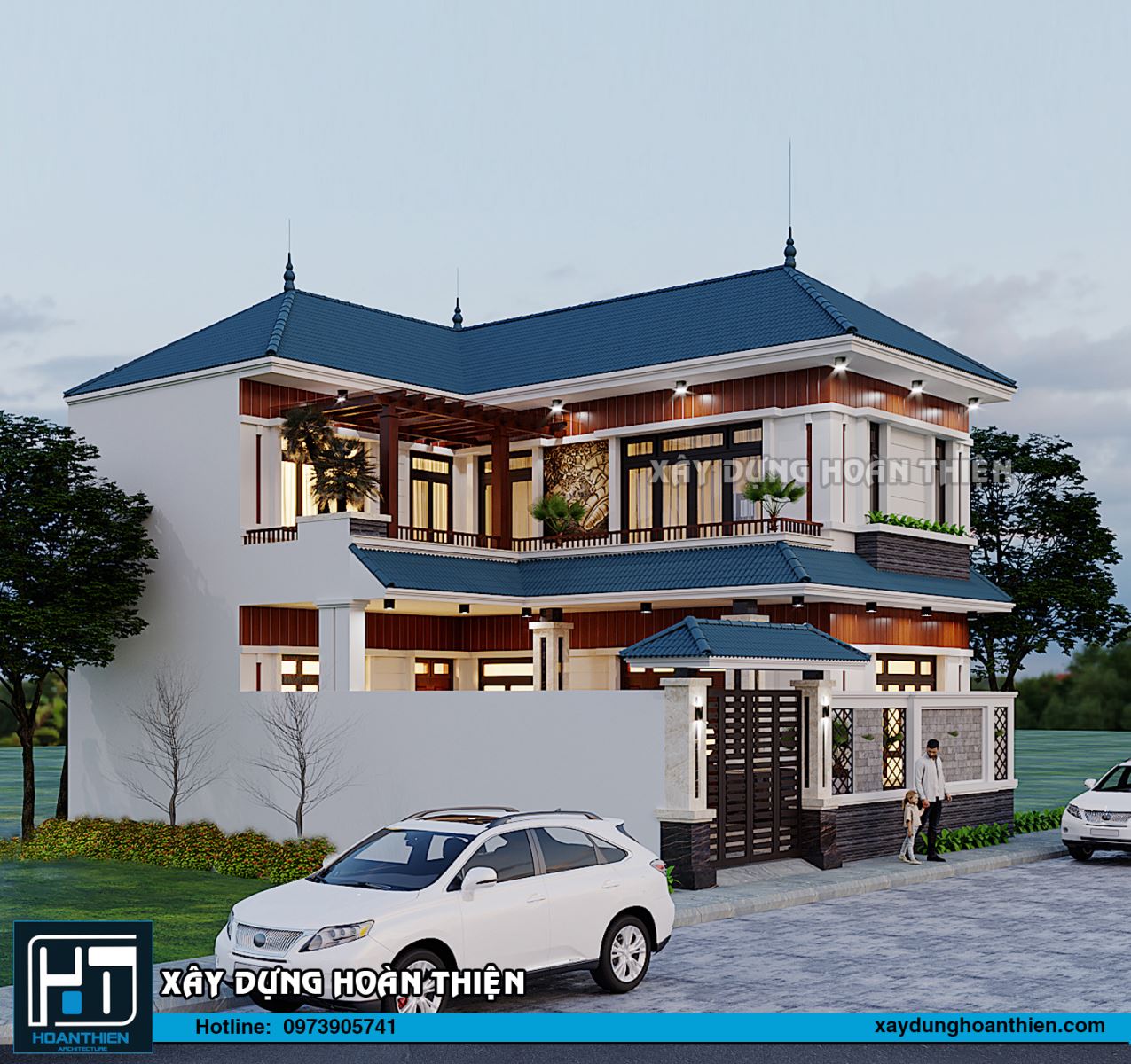 Biệt thự 2 tầng mái thái
