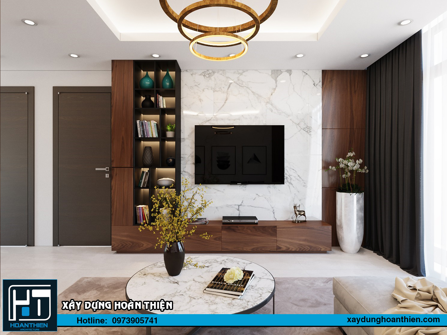 nội thất biệt thự 2 tầng mặt tiền 9m