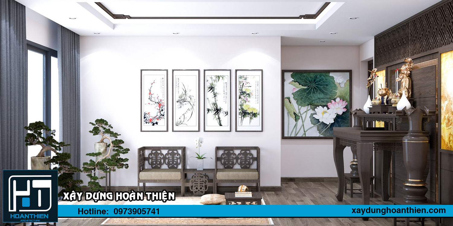 nội thất biệt thự 2 tầng mặt tiền 9m