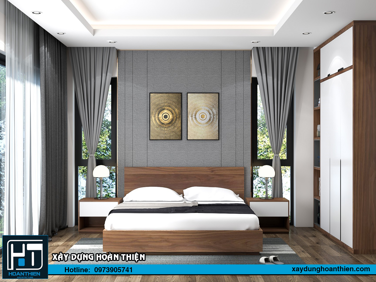 nội thất biệt thự 2 tầng mặt tiền 9m