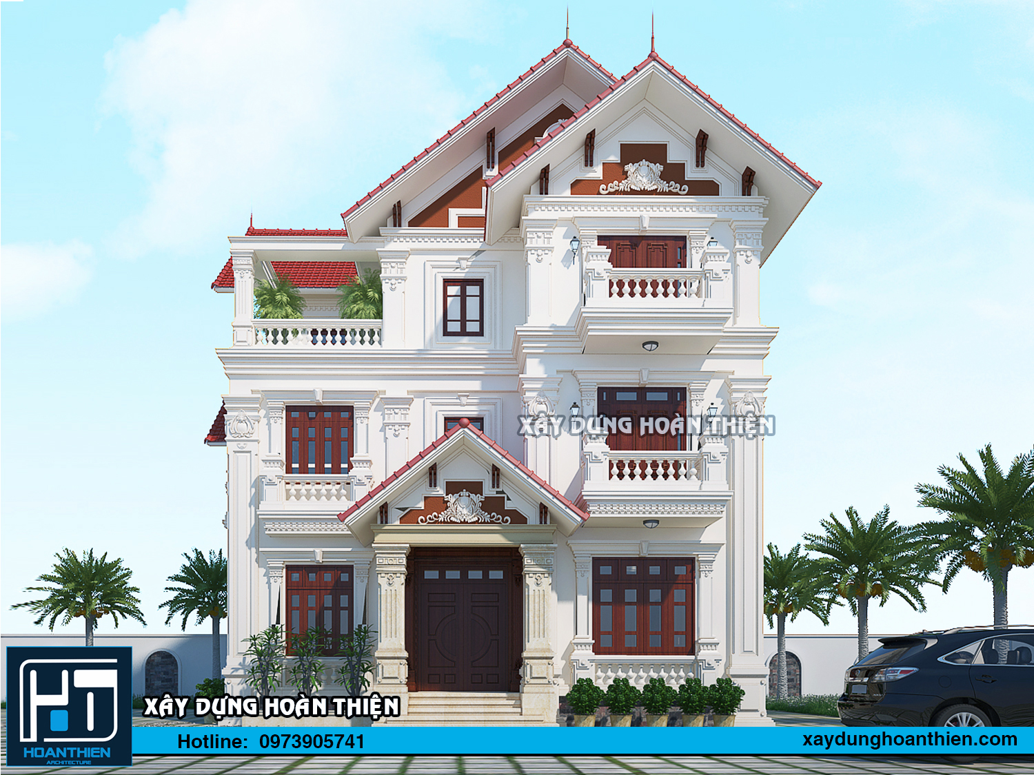 Thiết kế biệt thự tân cổ điển 3 tầng
