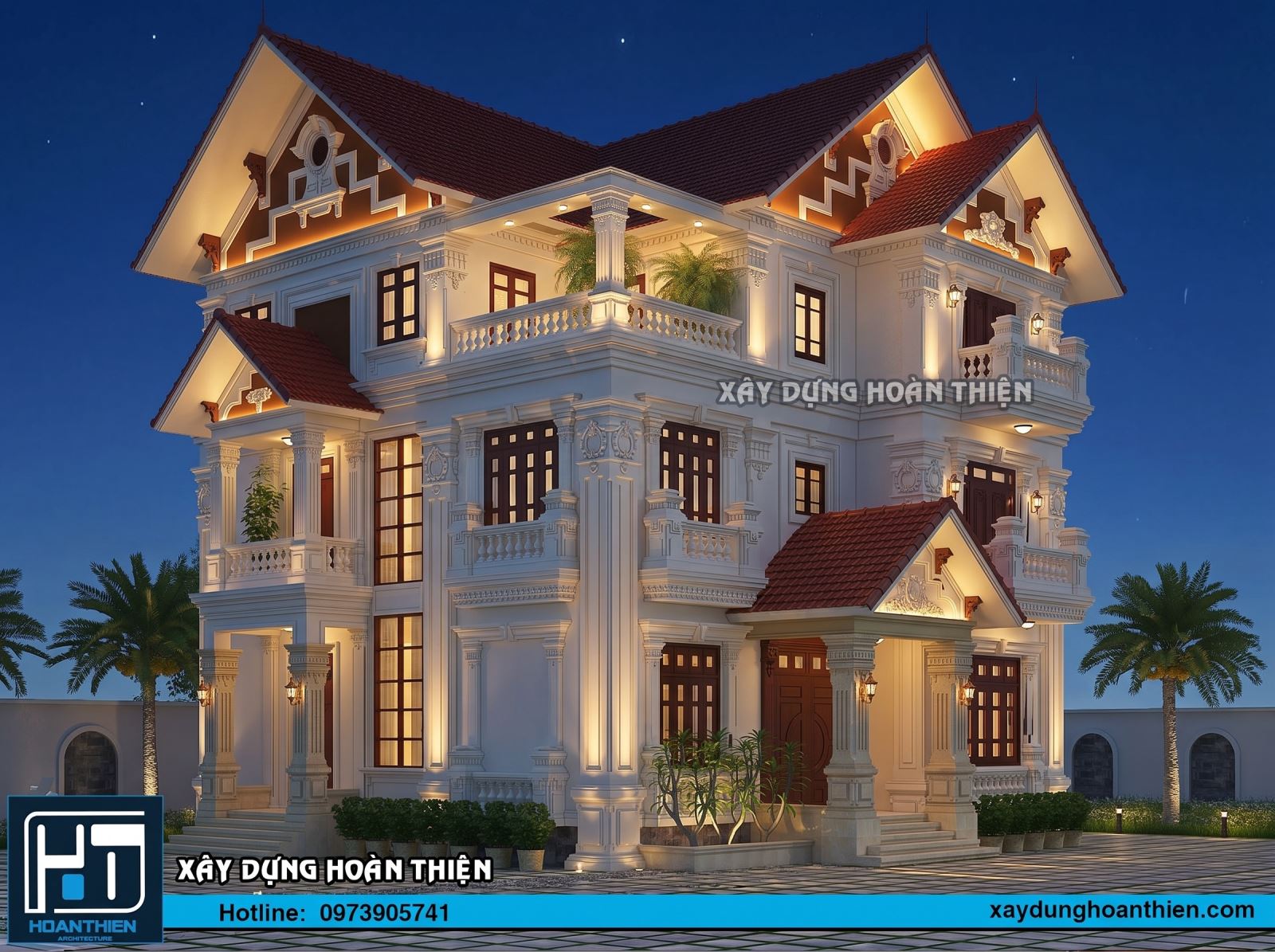 Thiết kế biệt thự tân cổ điển 3 tầng