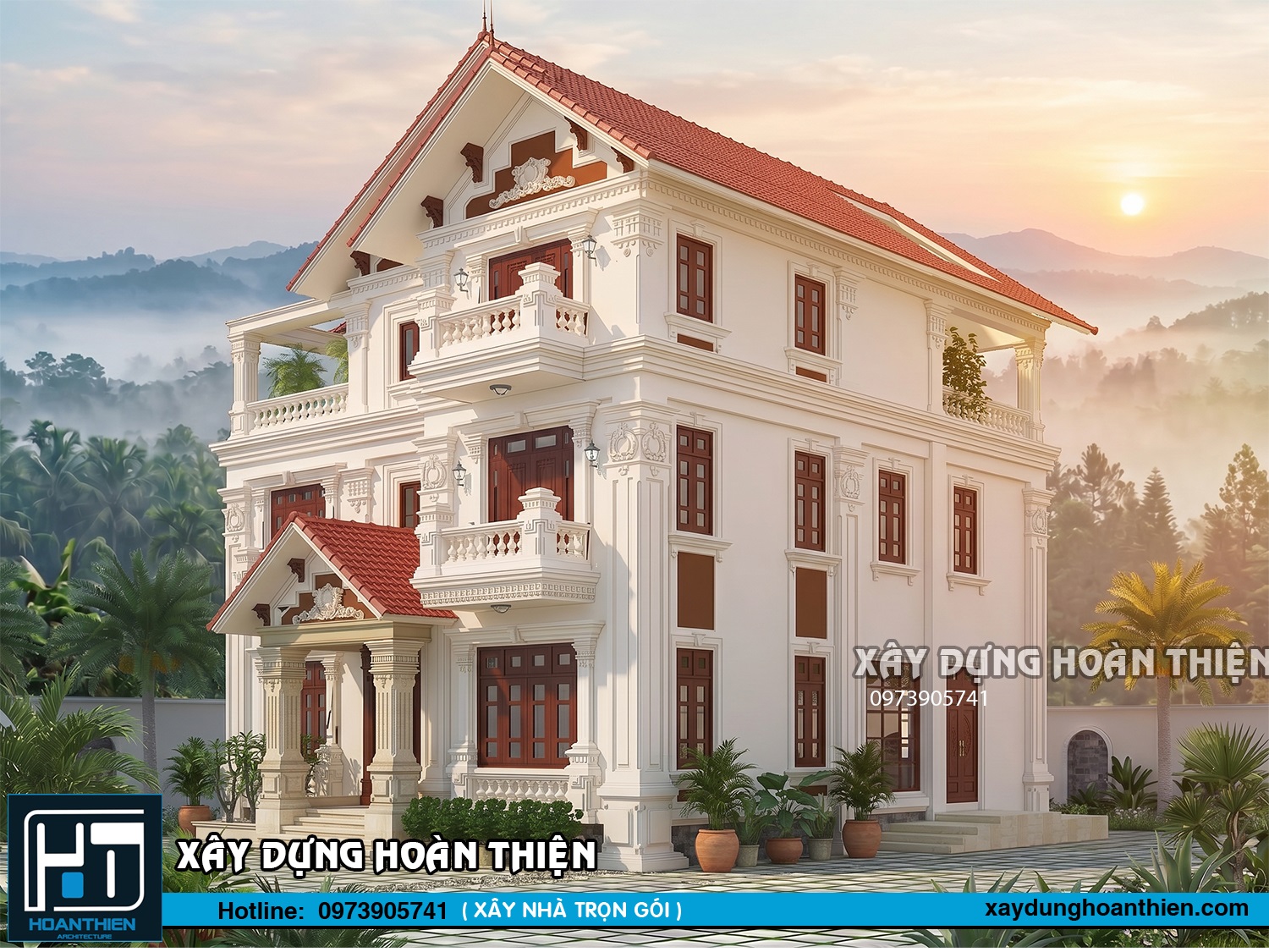 Thiết kế biệt thự tân cổ điển 3 tầng