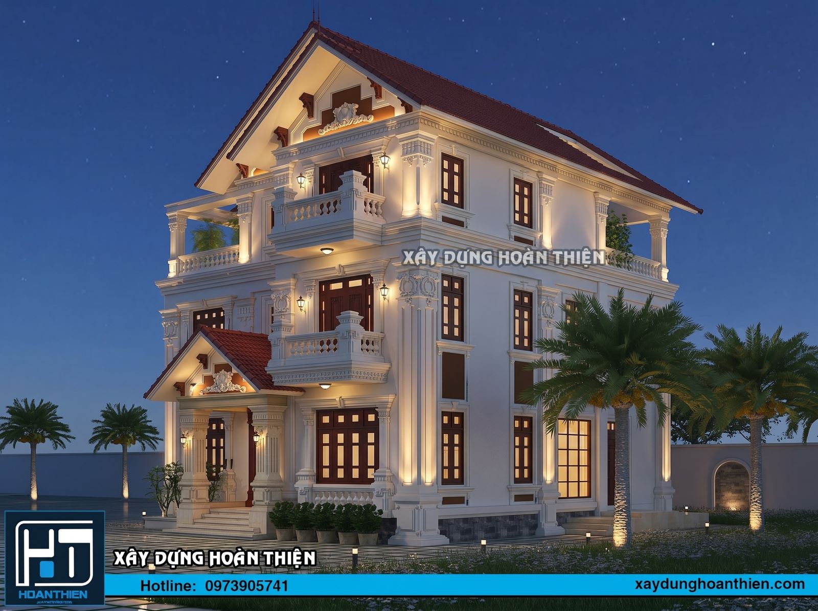 Thiết kế biệt thự tân cổ điển 3 tầng