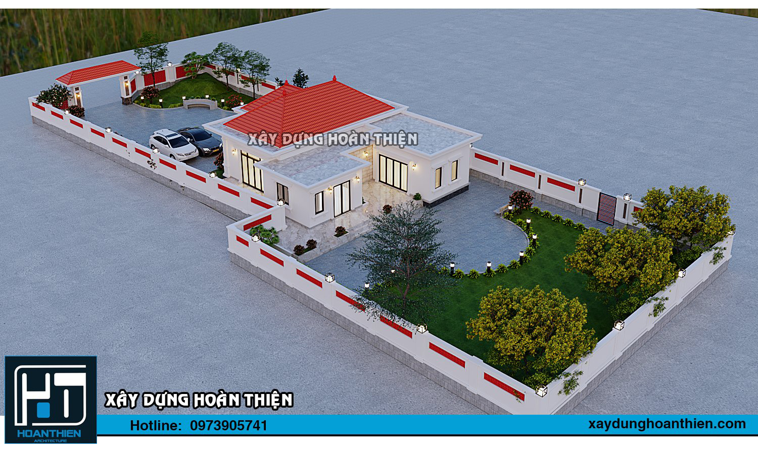 Thiết kế biệt thự mái nhật 1 tầng tại Tiên Lãng
