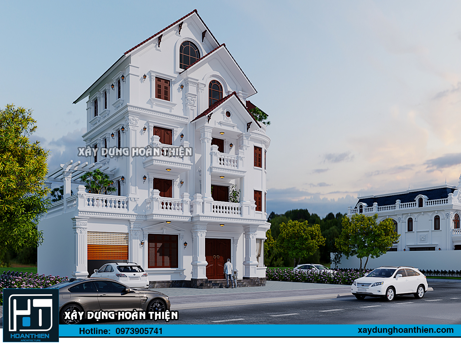 Thiết kế biệt thự tân cổ điển 4 tầng diện tích 16x12m tại Thủy Nguyên, Hải Phòng