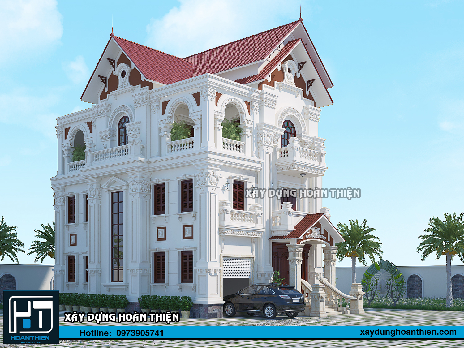Biệt thự 3 tầng kiểu pháp