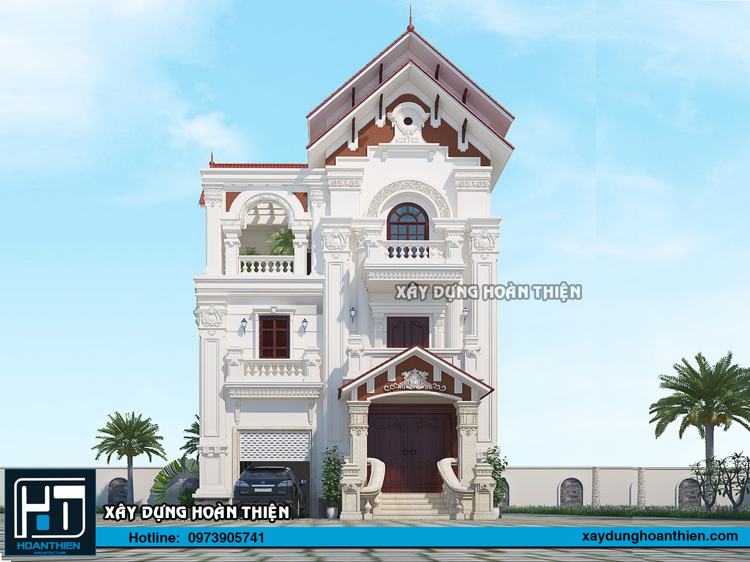 Biệt thự 3 tầng kiểu pháp