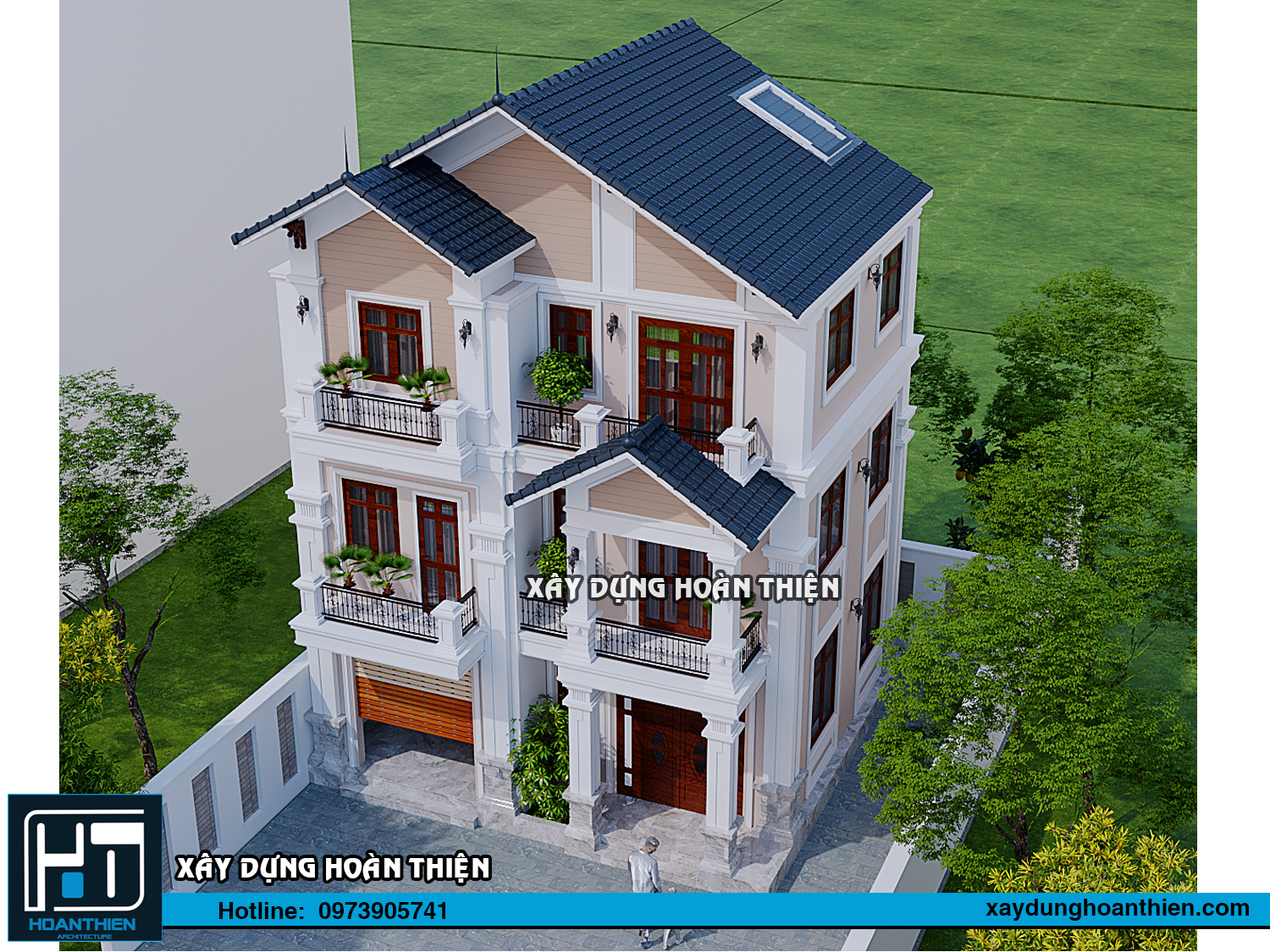 Thiết kế biệt thự tân cổ điển 3 tầng diện tích 9x9m tại Hải Dương
