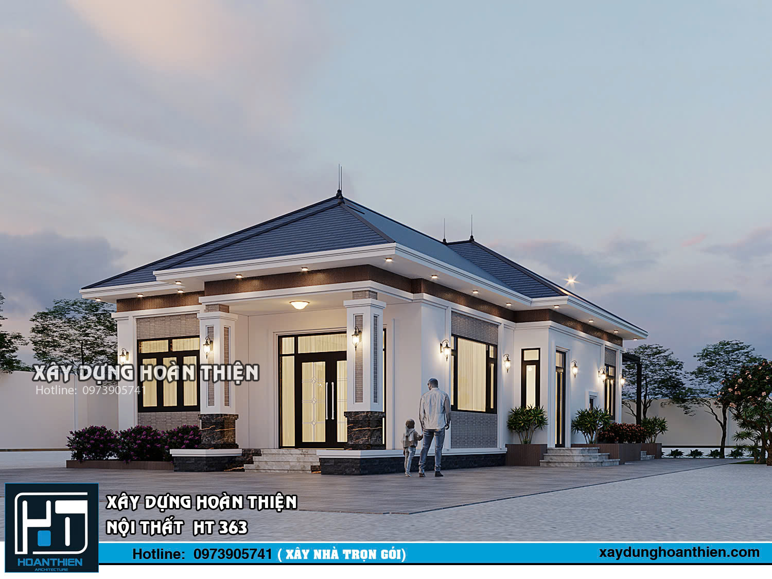 mẫu biệt thự mái nhật 1 tầng hiện đại tại Hải Phòng