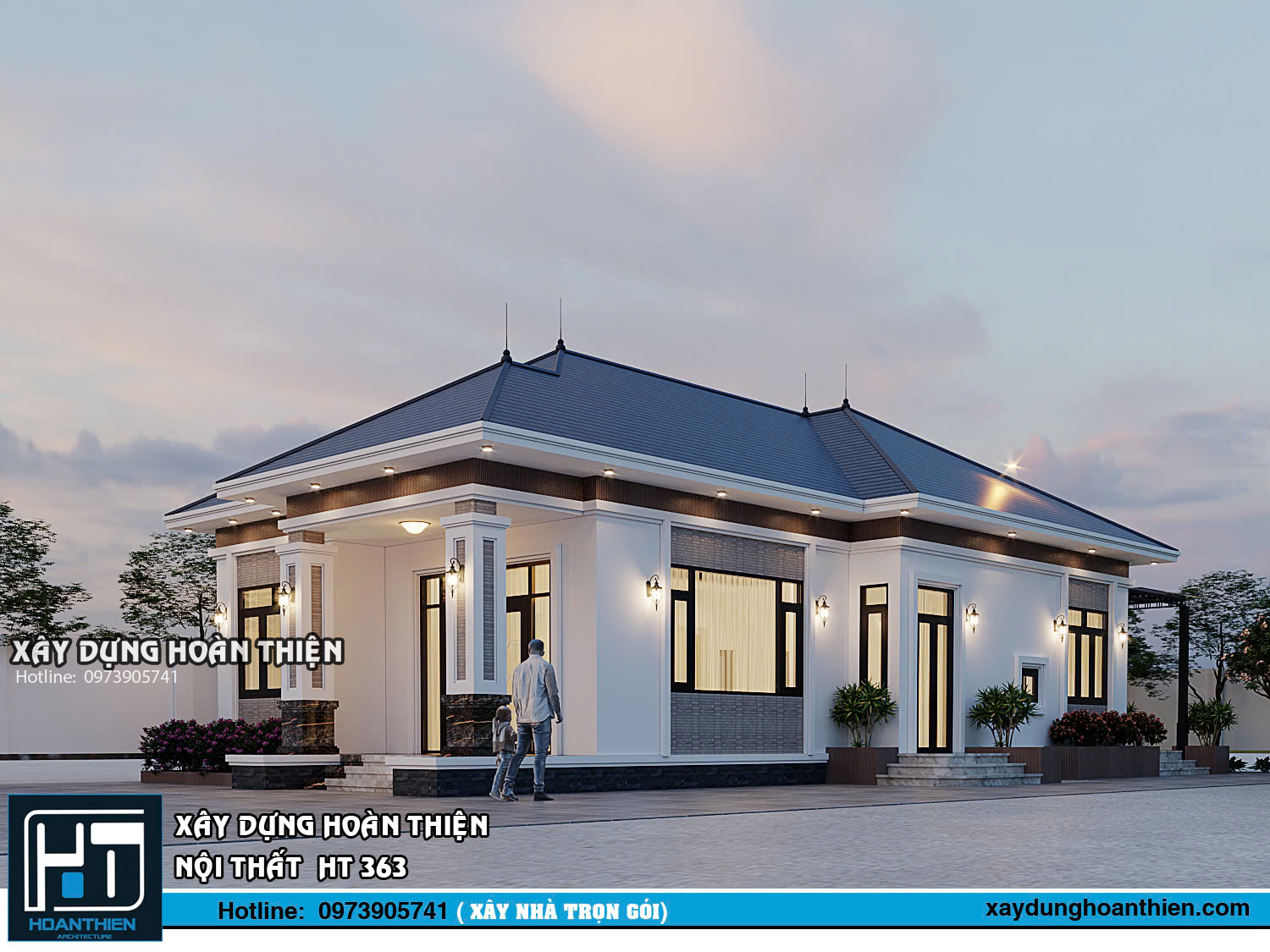 mẫu biệt thự mái nhật 1 tầng hiện đại tại Hải Phòng
