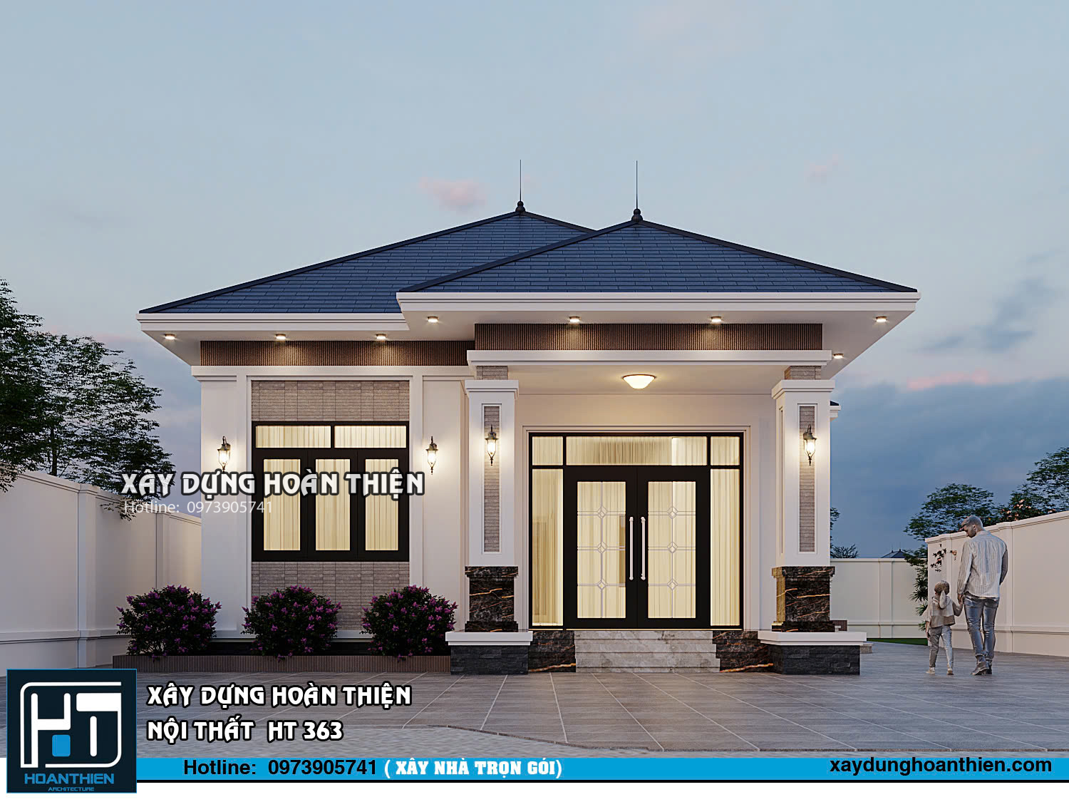 mẫu biệt thự mái nhật 1 tầng hiện đại tại Hải Phòng
