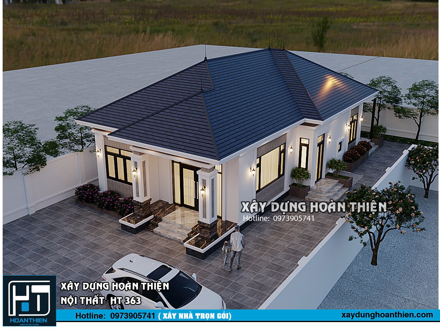 mẫu biệt thự mái nhật 1 tầng hiện đại tại Hải Phòng