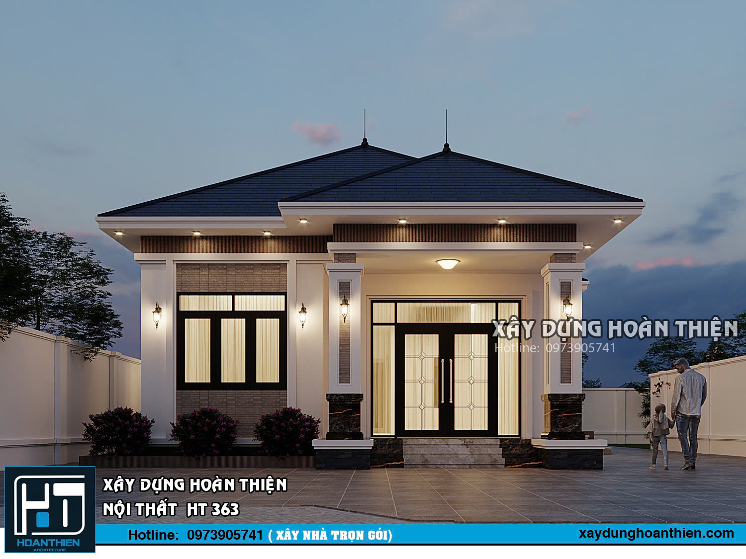 mẫu biệt thự mái nhật 1 tầng hiện đại tại Hải Phòng