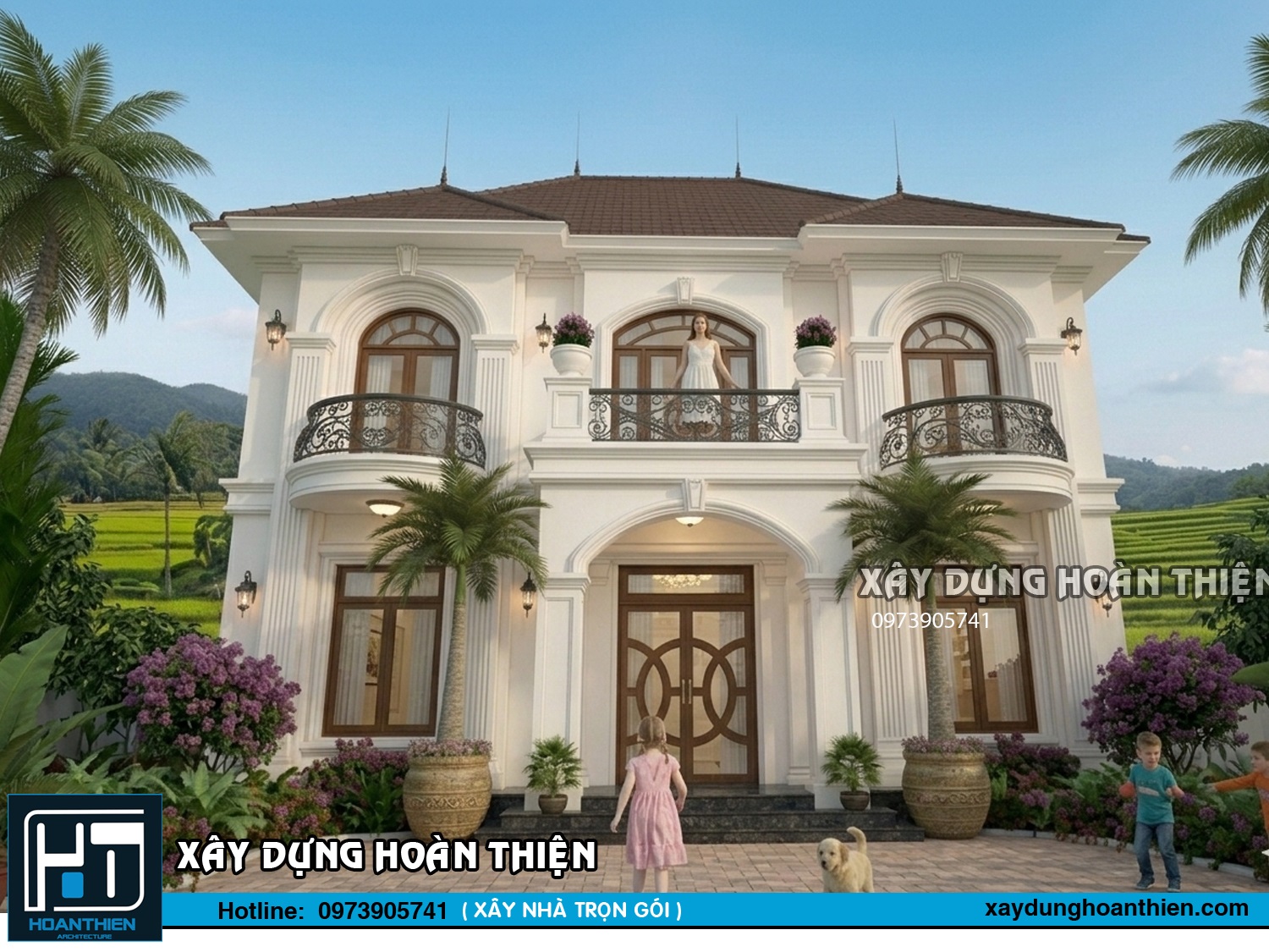 Mẫu thiết kế biệt thự tân cổ điển 2 tầng sang trọng, đẳng cấp Mẫu thiết kế biệt thự tân cổ điển 2 tầng sang trọng, đẳng cấp