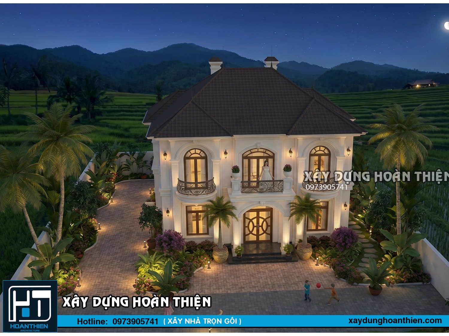 Mẫu thiết kế biệt thự tân cổ điển 2 tầng sang trọng, đẳng cấp Mẫu thiết kế biệt thự tân cổ điển 2 tầng sang trọng, đẳng cấp