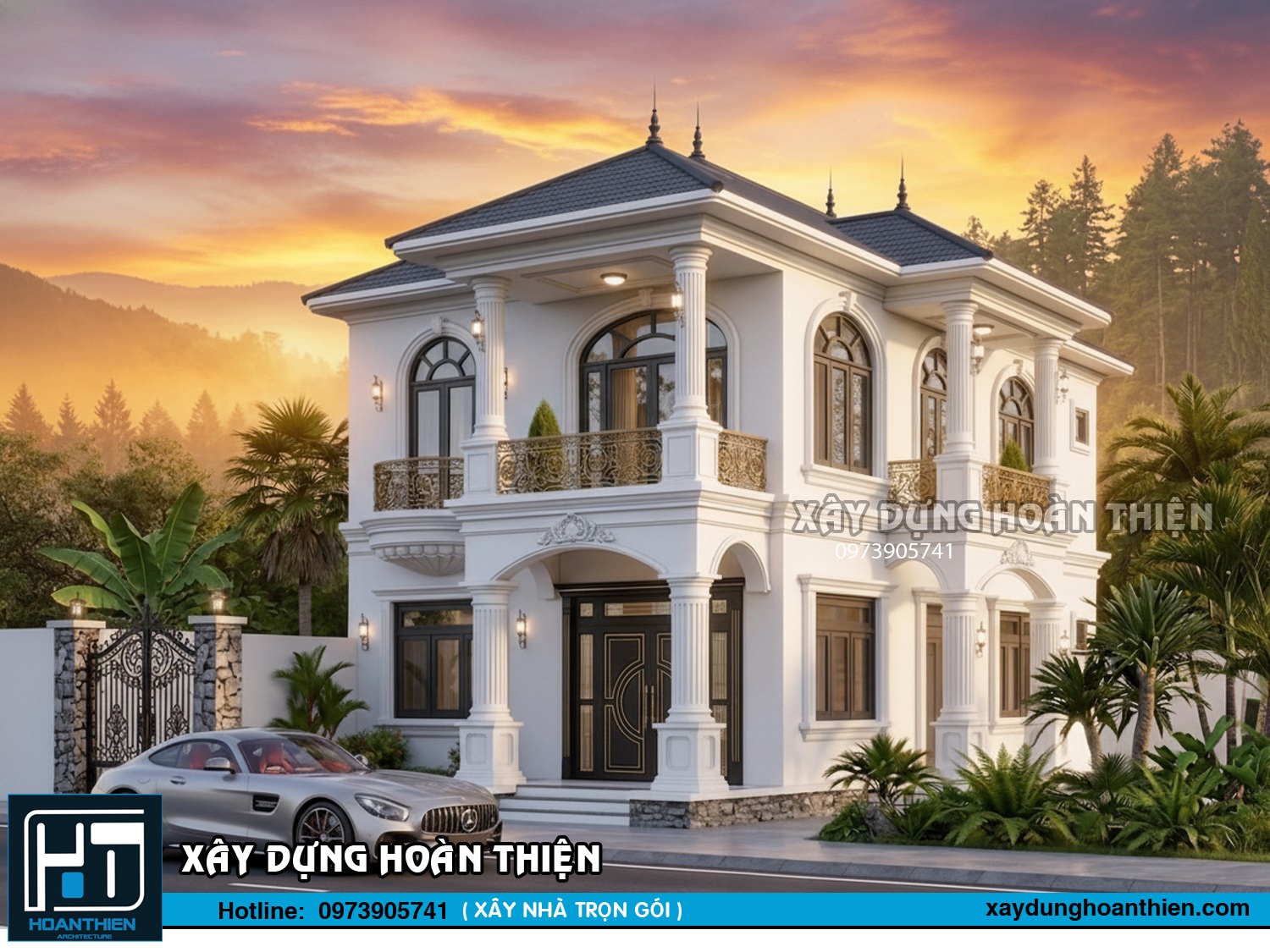 Mẫu biệt thự 2 tầng tâng cổ điển đẹp Mẫu biệt thự 2 tầng tâng cổ điển đẹp