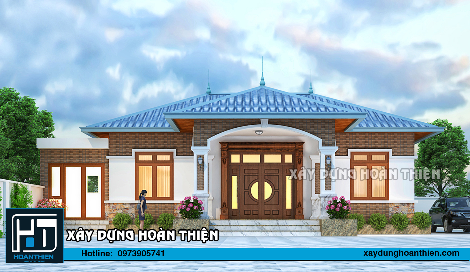 biệt thự 1 tầng mái thái