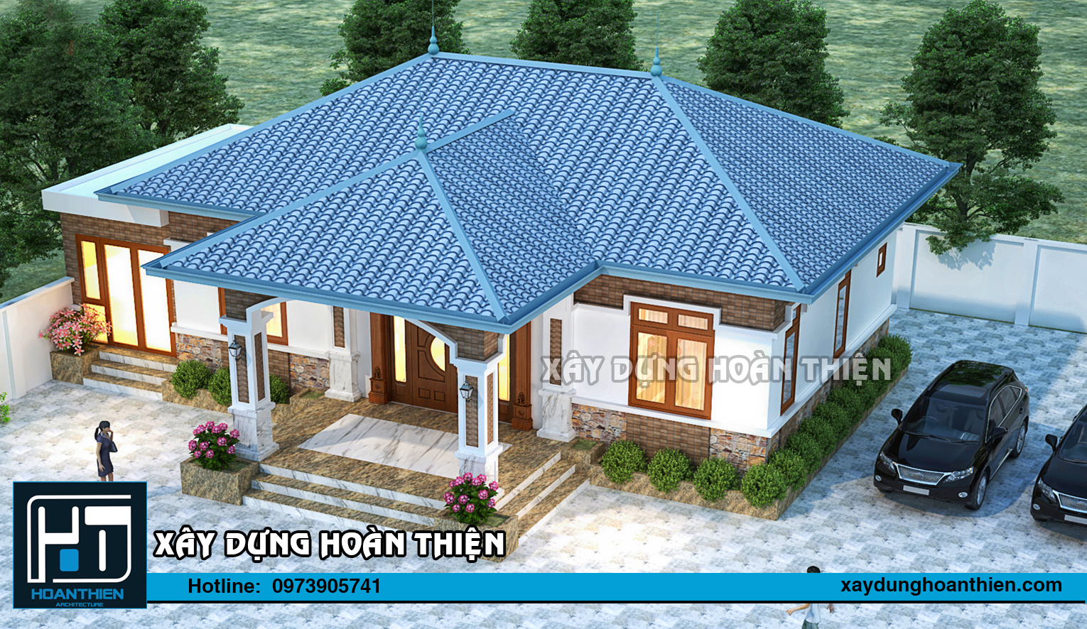 biệt thự 1 tầng mái thái