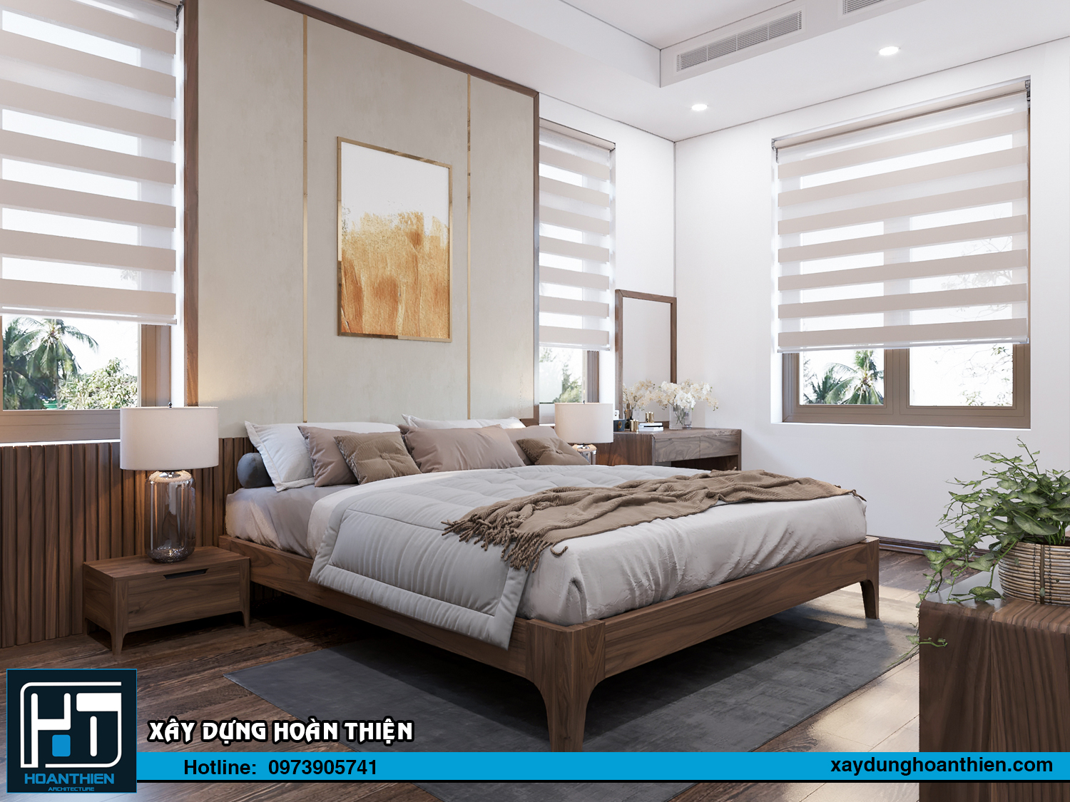 nội thất biệt thự 1 tầng mái thái