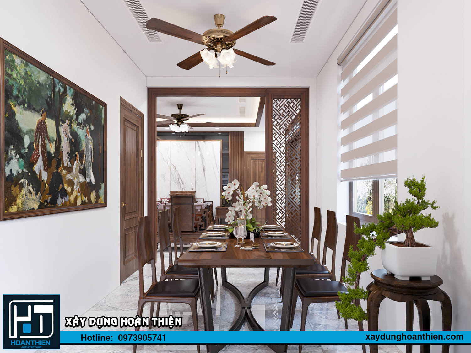 nội thất biệt thự 1 tầng mái thái