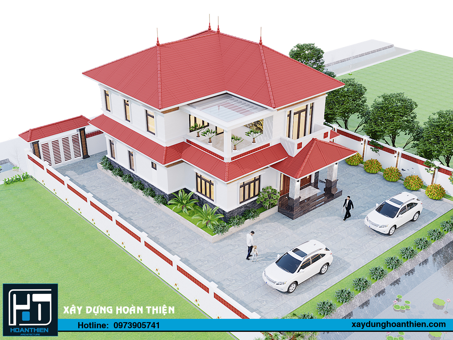biệt thự 2 tầng mái thái