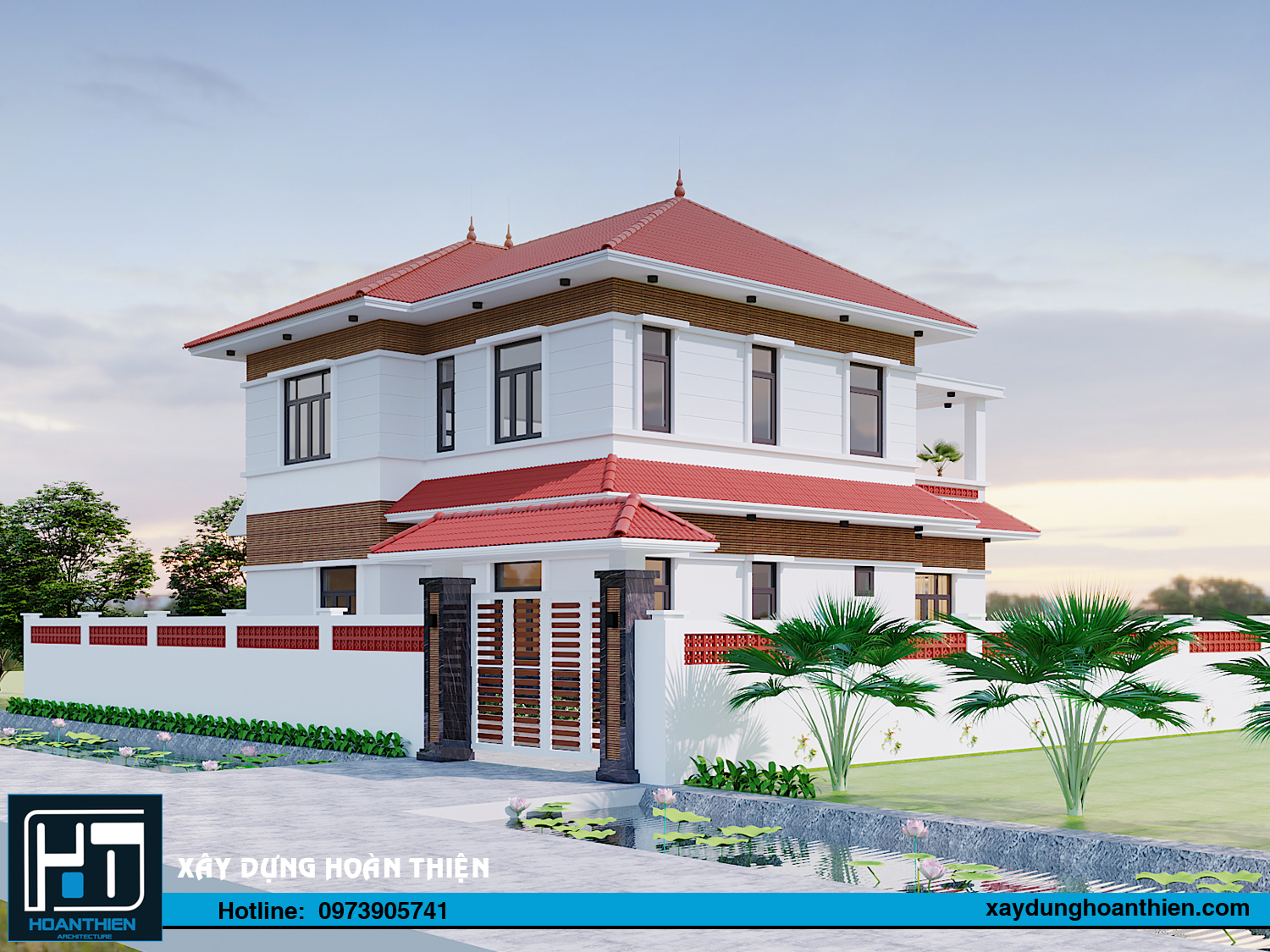 biệt thự 2 tầng mái thái