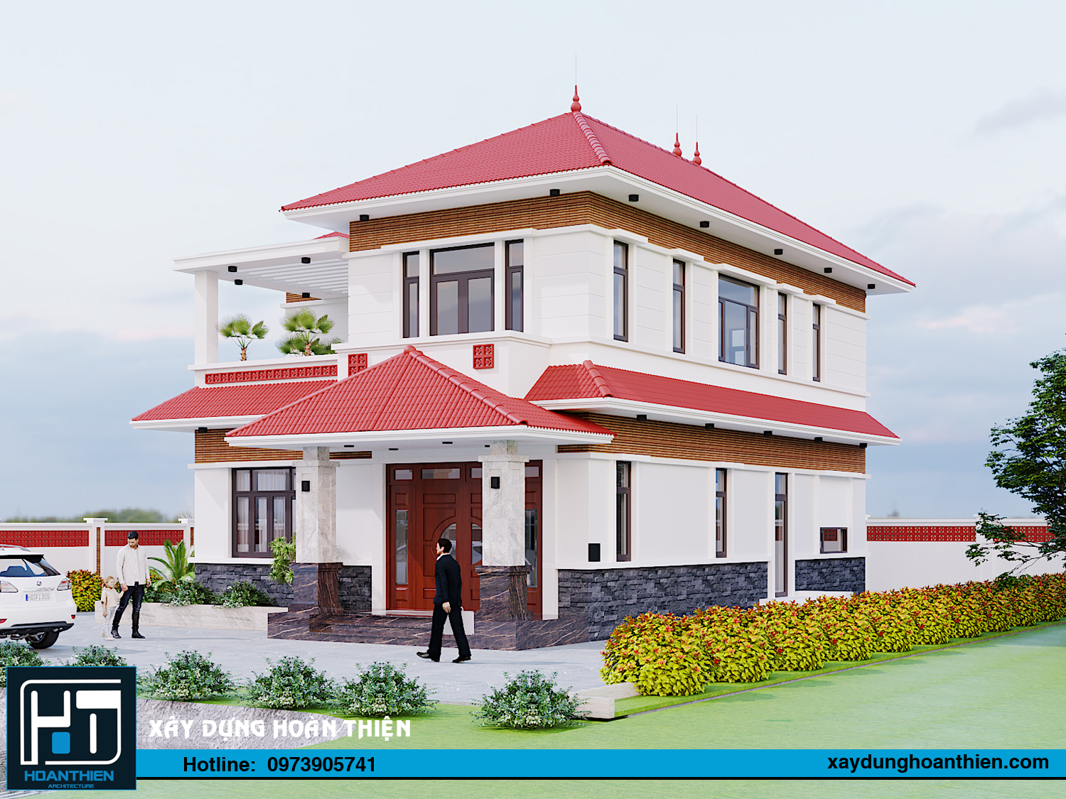 biệt thự 2 tầng mái thái