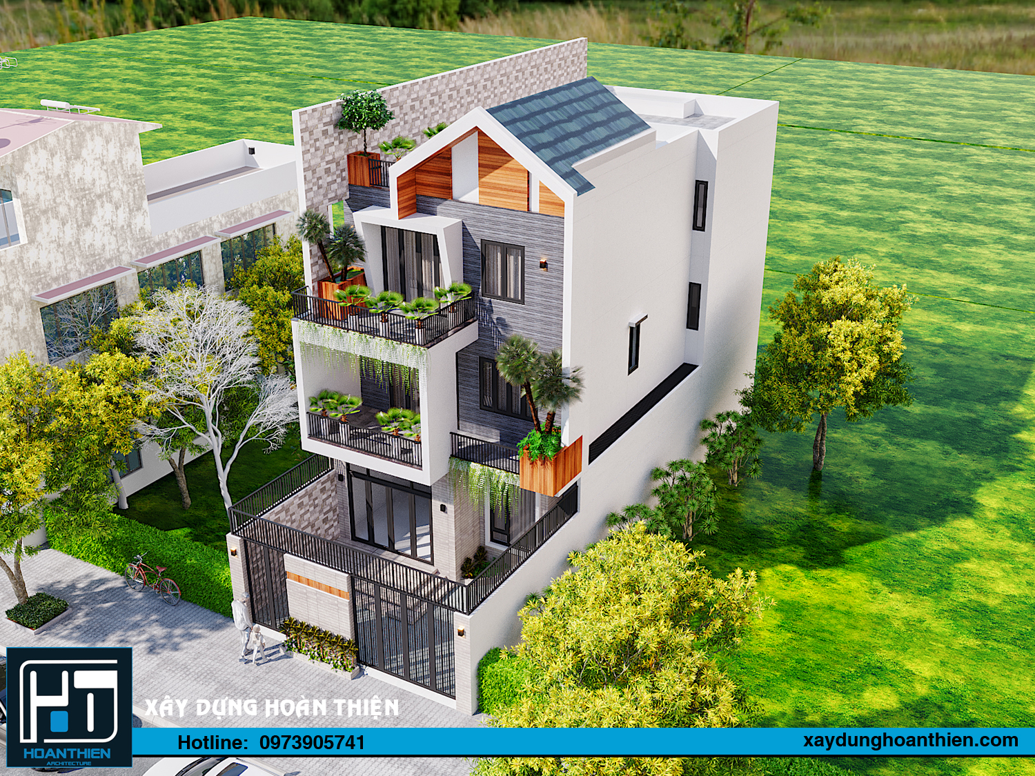 biệt thự hiện đại 3 tầng