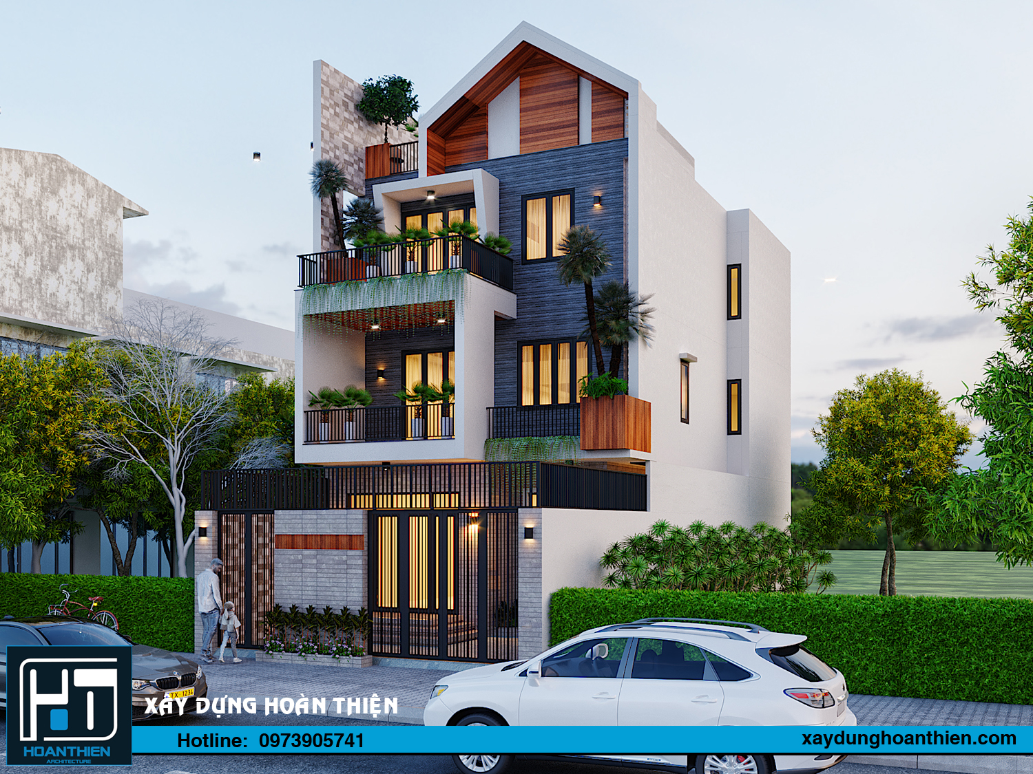 biệt thự hiện đại 3 tầng