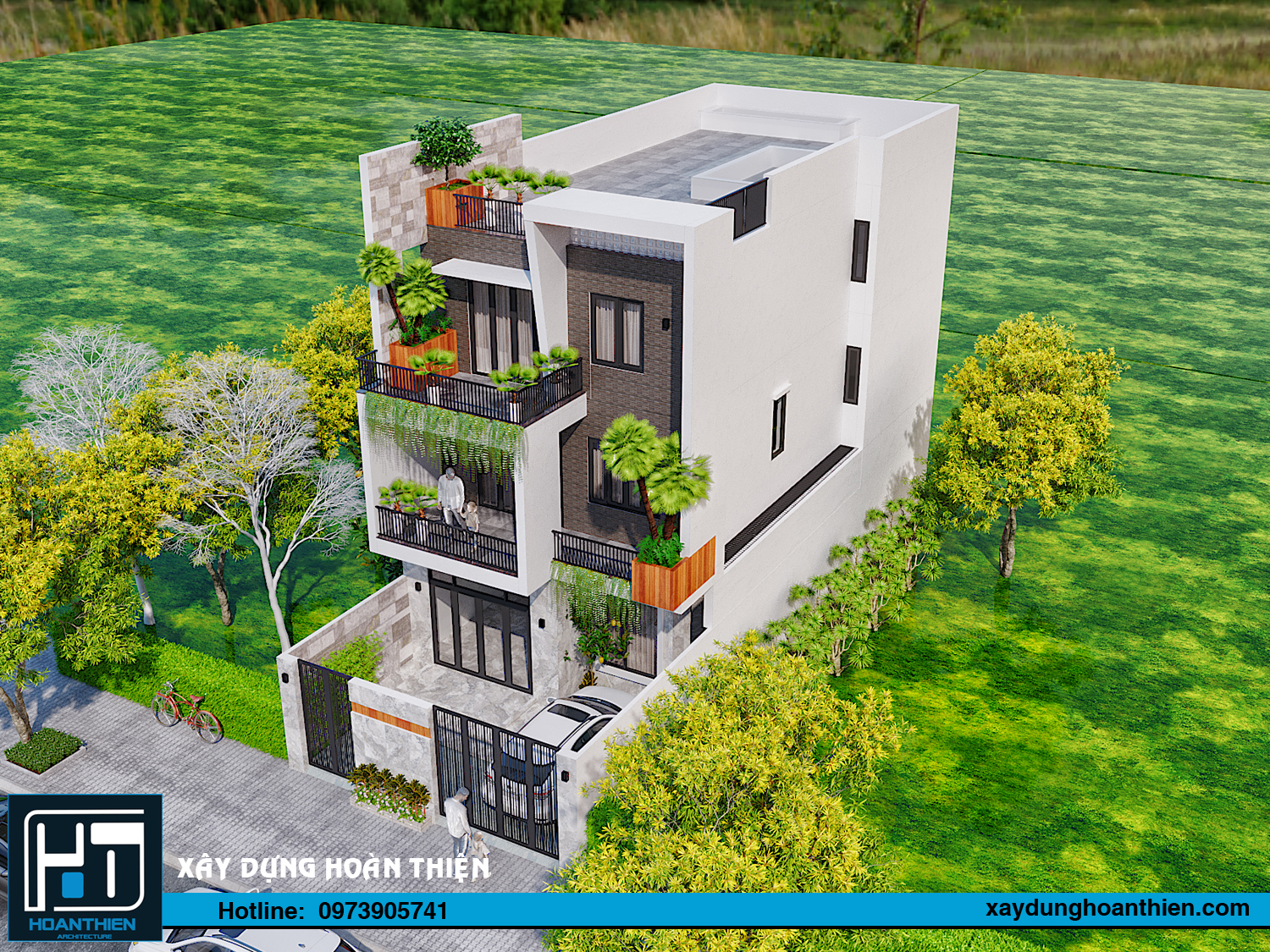 biệt thự hiện đại 3 tầng