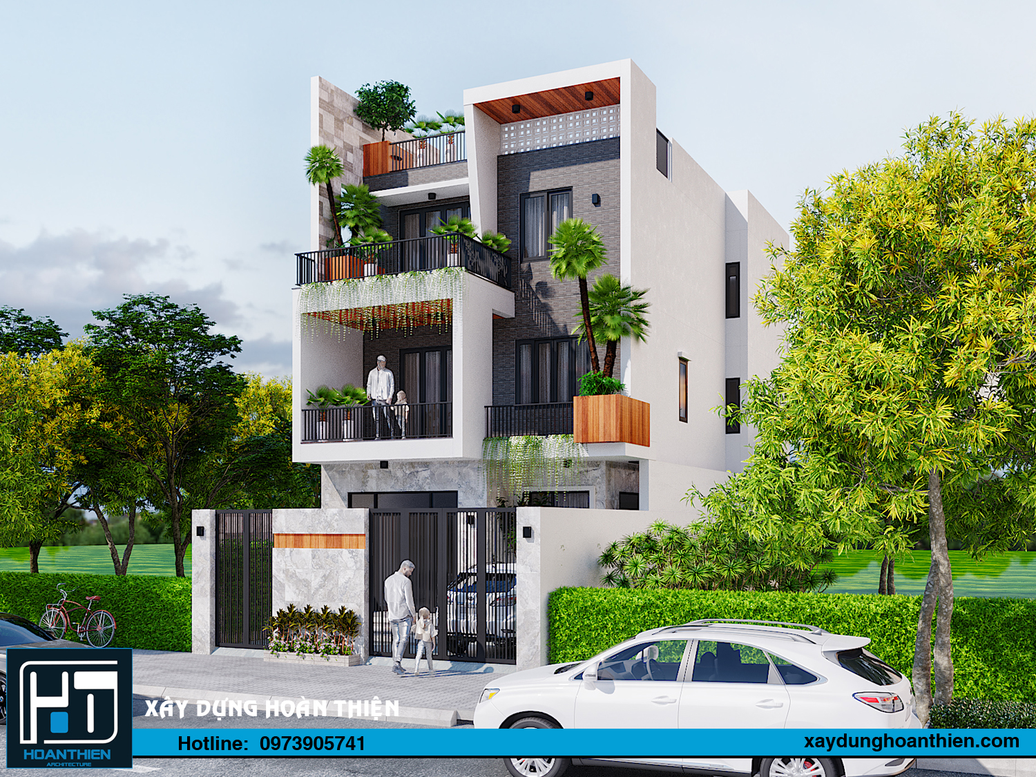 biệt thự hiện đại 3 tầng