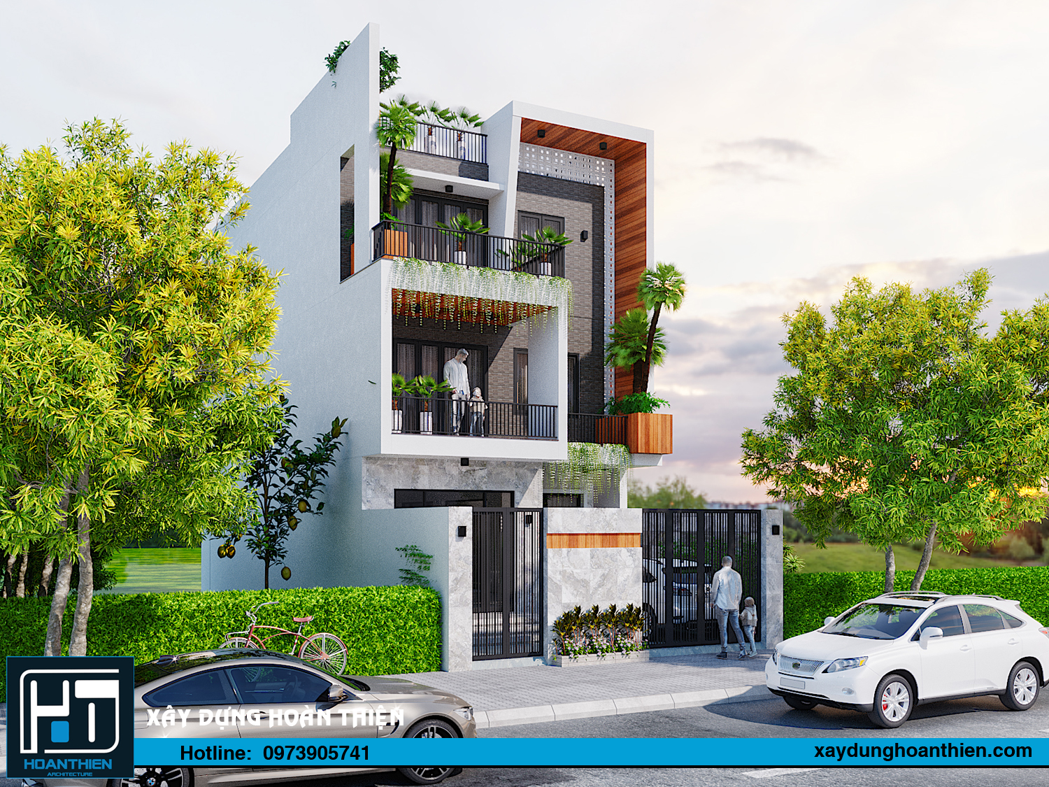 biệt thự hiện đại 3 tầng