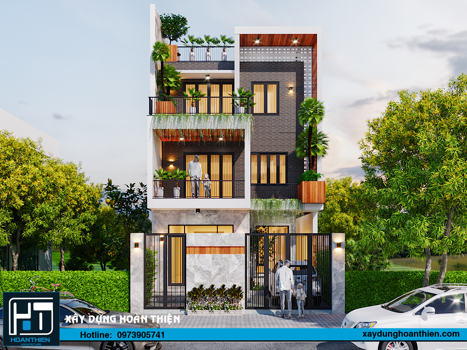 biệt thự hiện đại 3 tầng
