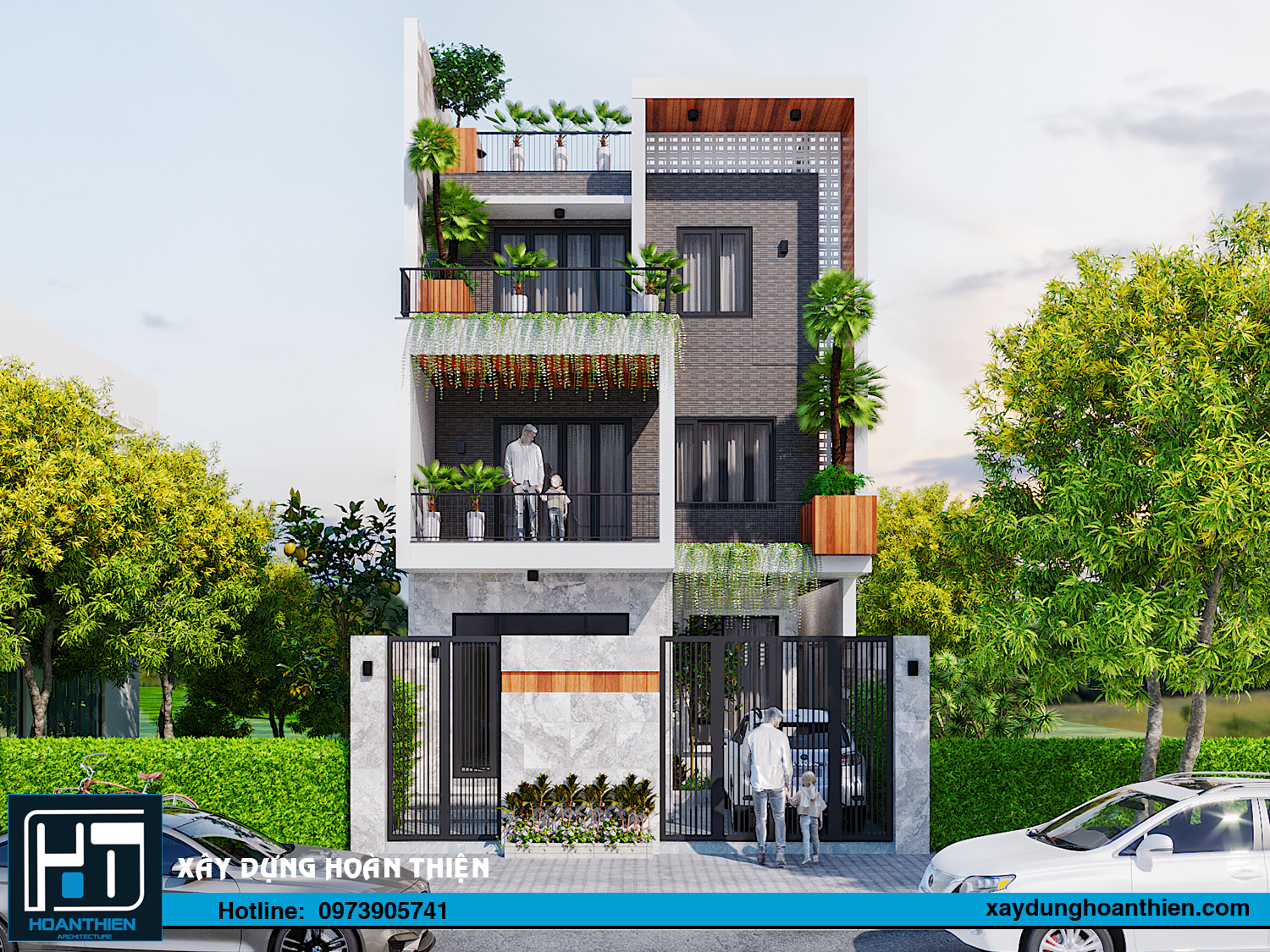 biệt thự hiện đại 3 tầng