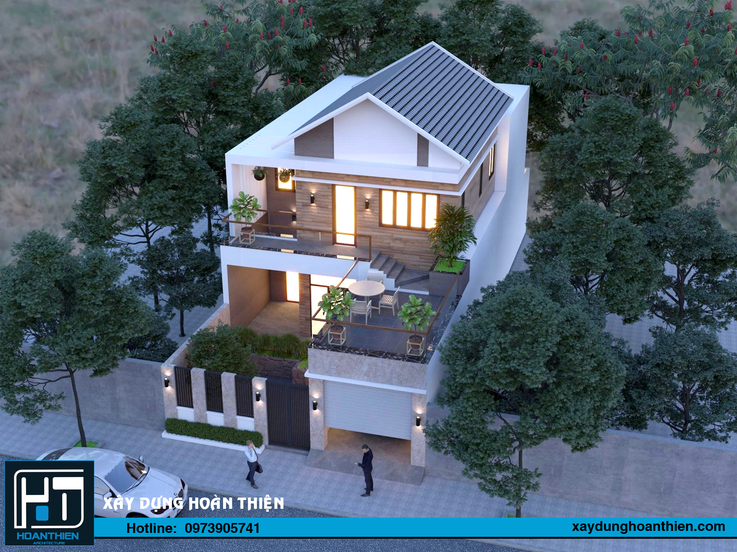 thiết kế biệt thự 2 tầng hiện đại